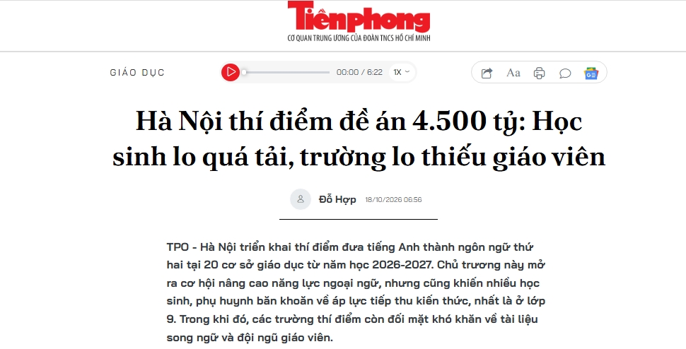 Một phòng học, một cuốn sách, một câu tiếng Việt cho tử tế